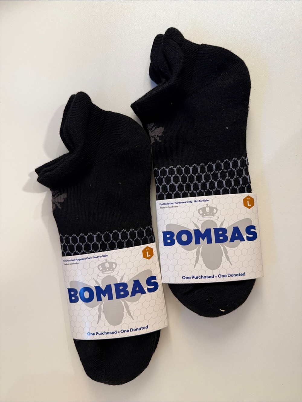 Bombas women’s Black Low-Cut Athletic Socks - 2 Pack size L